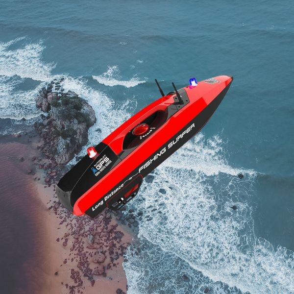 Bateau Amorceur Peche Carpe Télécommande 500m Bateau D'appât De Pêche Double Moteur Avec Sac à Main,Capacité 2kg,Pour Rivière, Lac Et Mer (Jaune