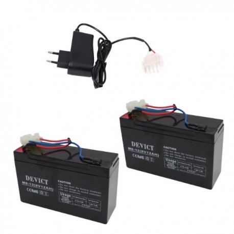 Batterie compatible Anatec catamaran et monocoque (par 2) et chargeur plomb